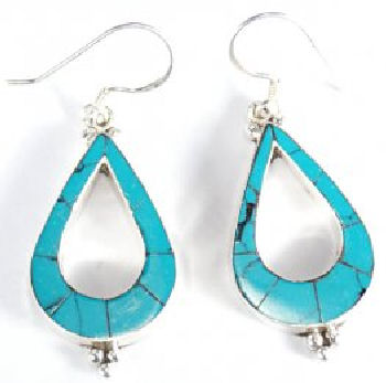 Triangle Turquoise Dangling Earring PE-148A